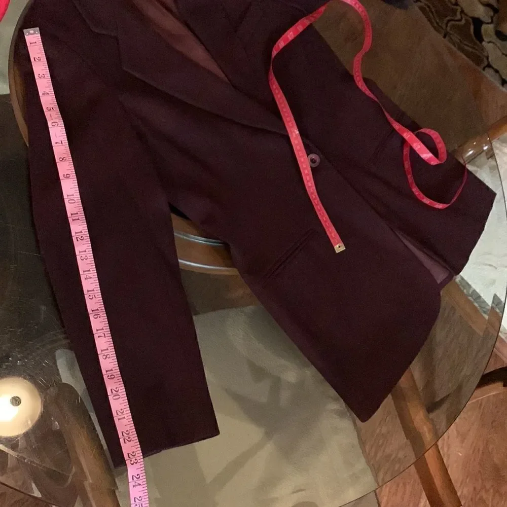 Eddie Bauer Purple Plum Medium Woman’s  Button Long Sleeve Jacket Wool Angora